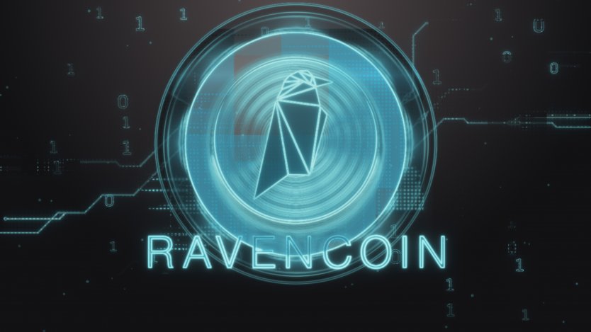 Ravencoin logo on a black background